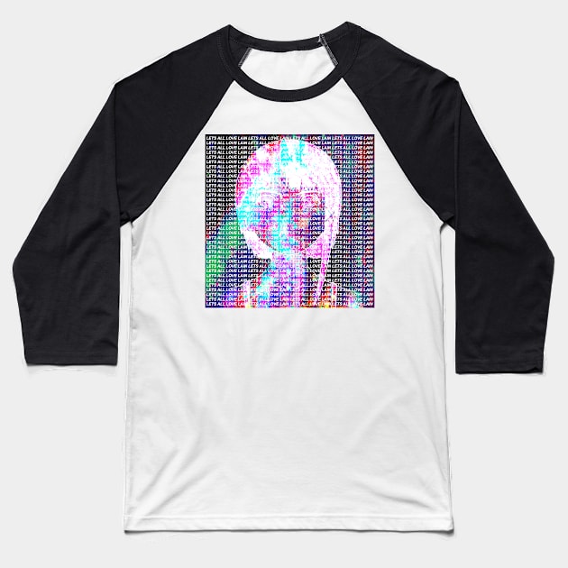 LETS ALL LOVE LAIN GLITCH SAD JAPANESE ANIME AESTHETIC Baseball T-Shirt by Poser_Boy